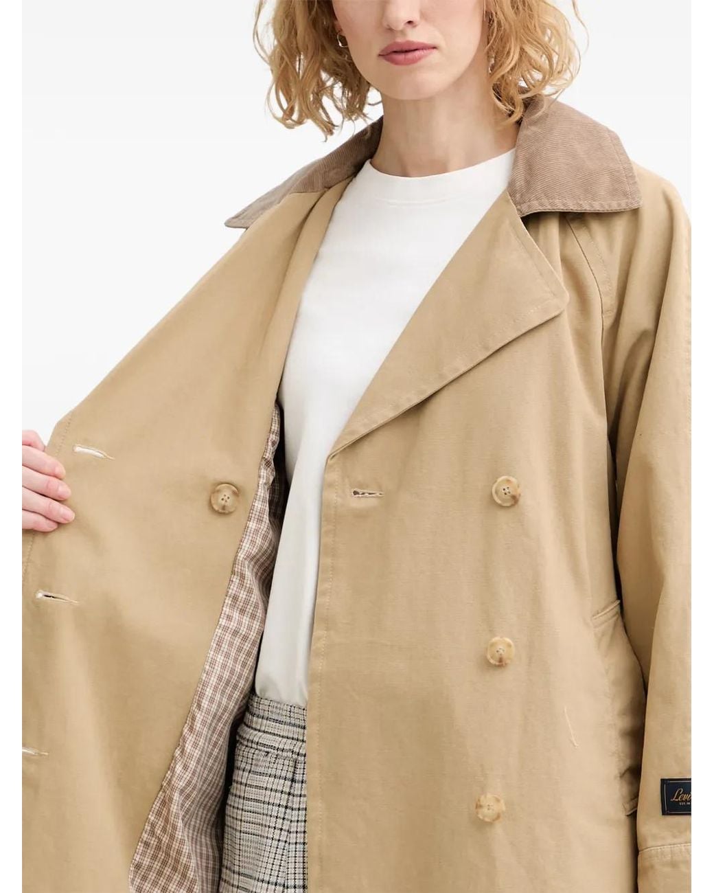 Levi's Natural Bree Double-Breasted Trench Coat