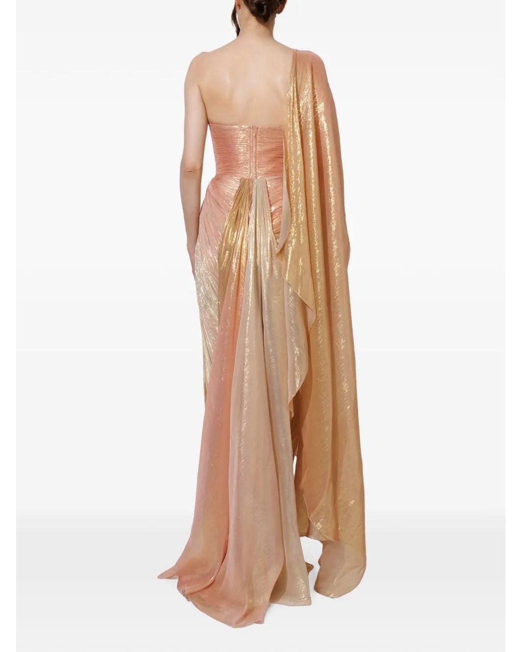 IRIS SERBAN Natural Genny Lurex Maxi Dress