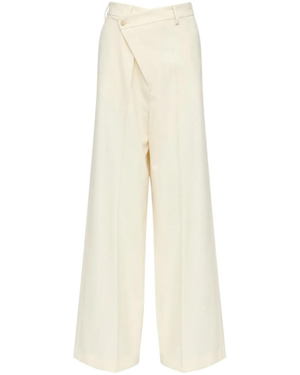 MM6 by Maison Margiela White Light Trousers With Off-Centre Fastening