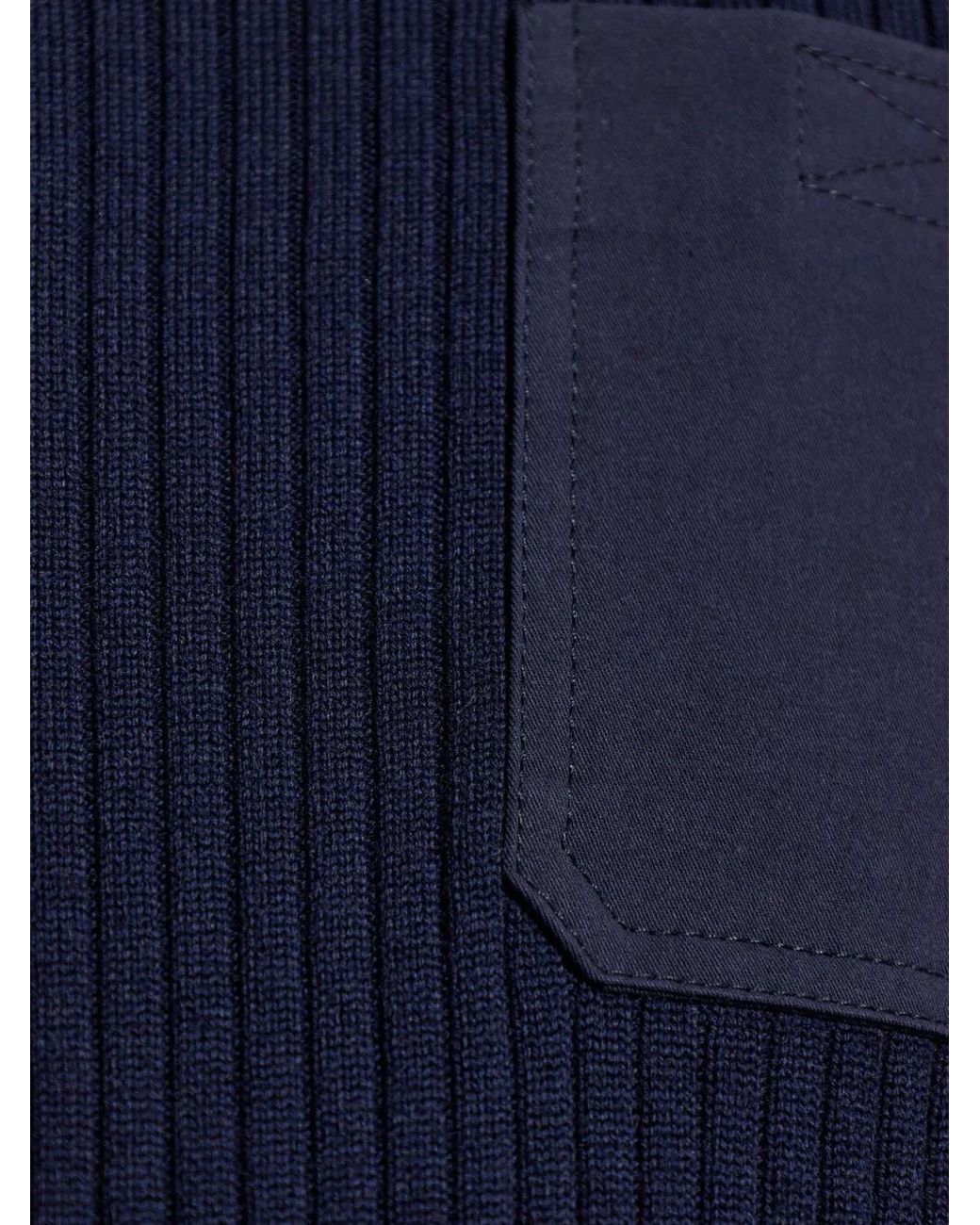 A.P.C. Blue Merino Wool Military Sweater for men