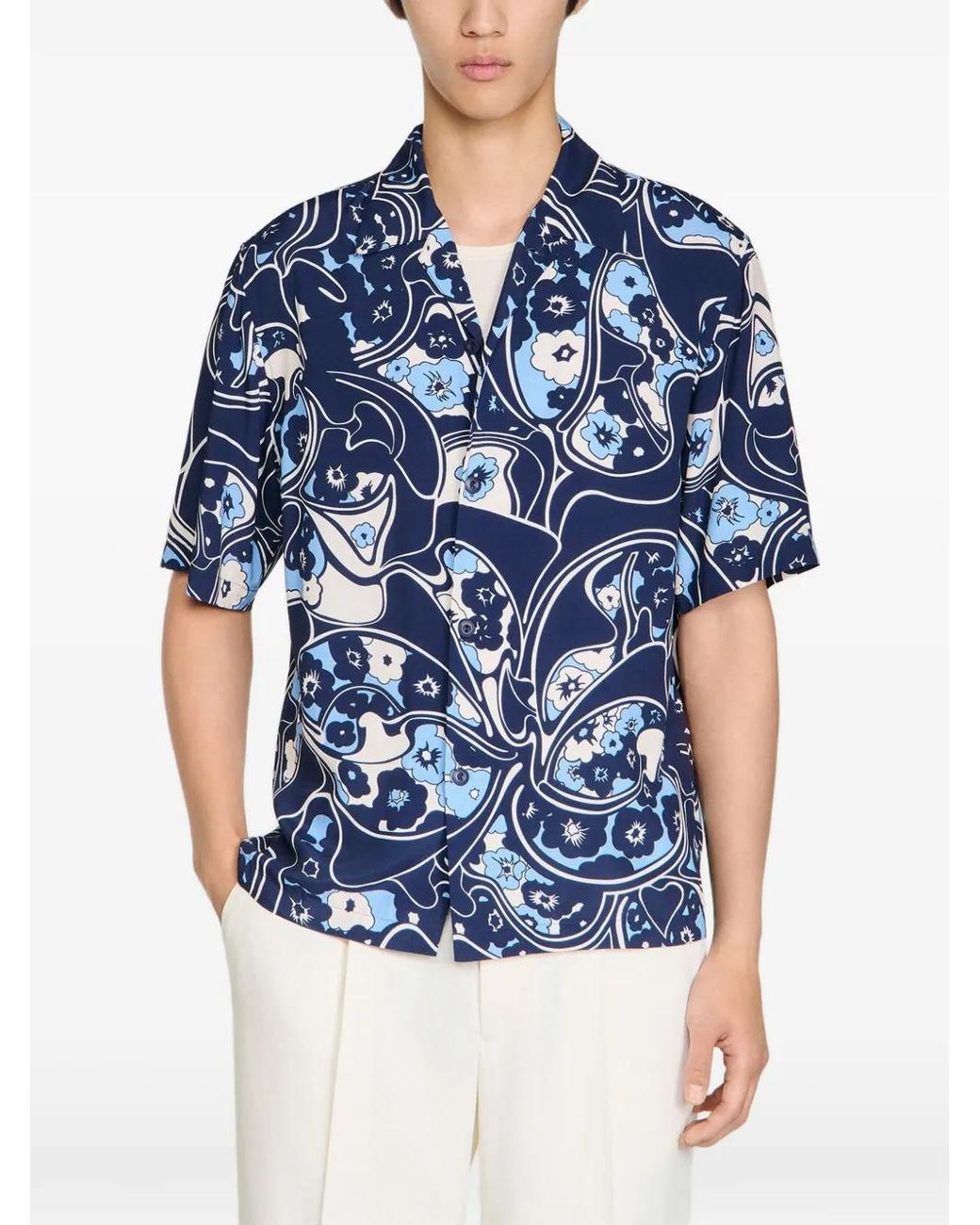Sandro Hemd Mit Blumenmuster in Blue für Herren