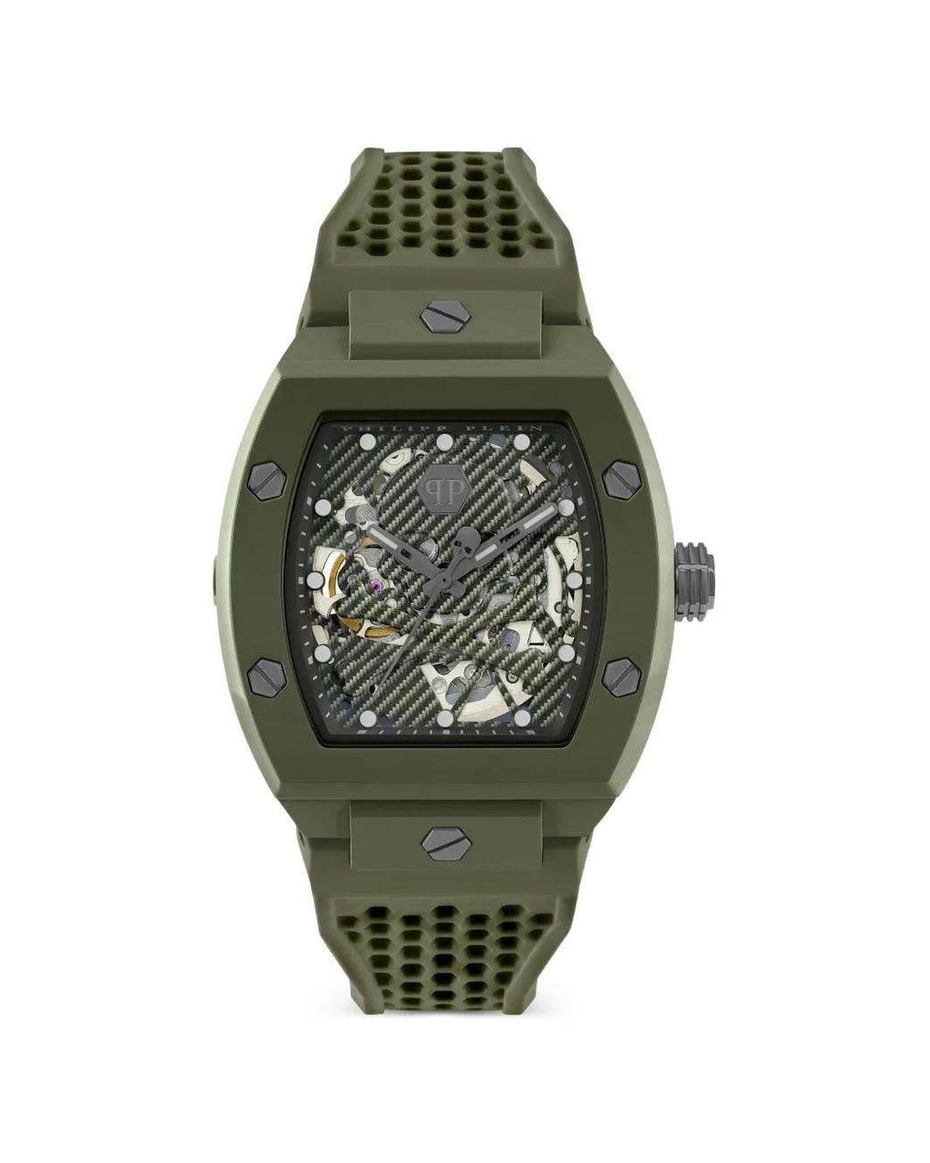 Philipp Plein Green The Skeleton Ecoceramic 44Mm Watch for men