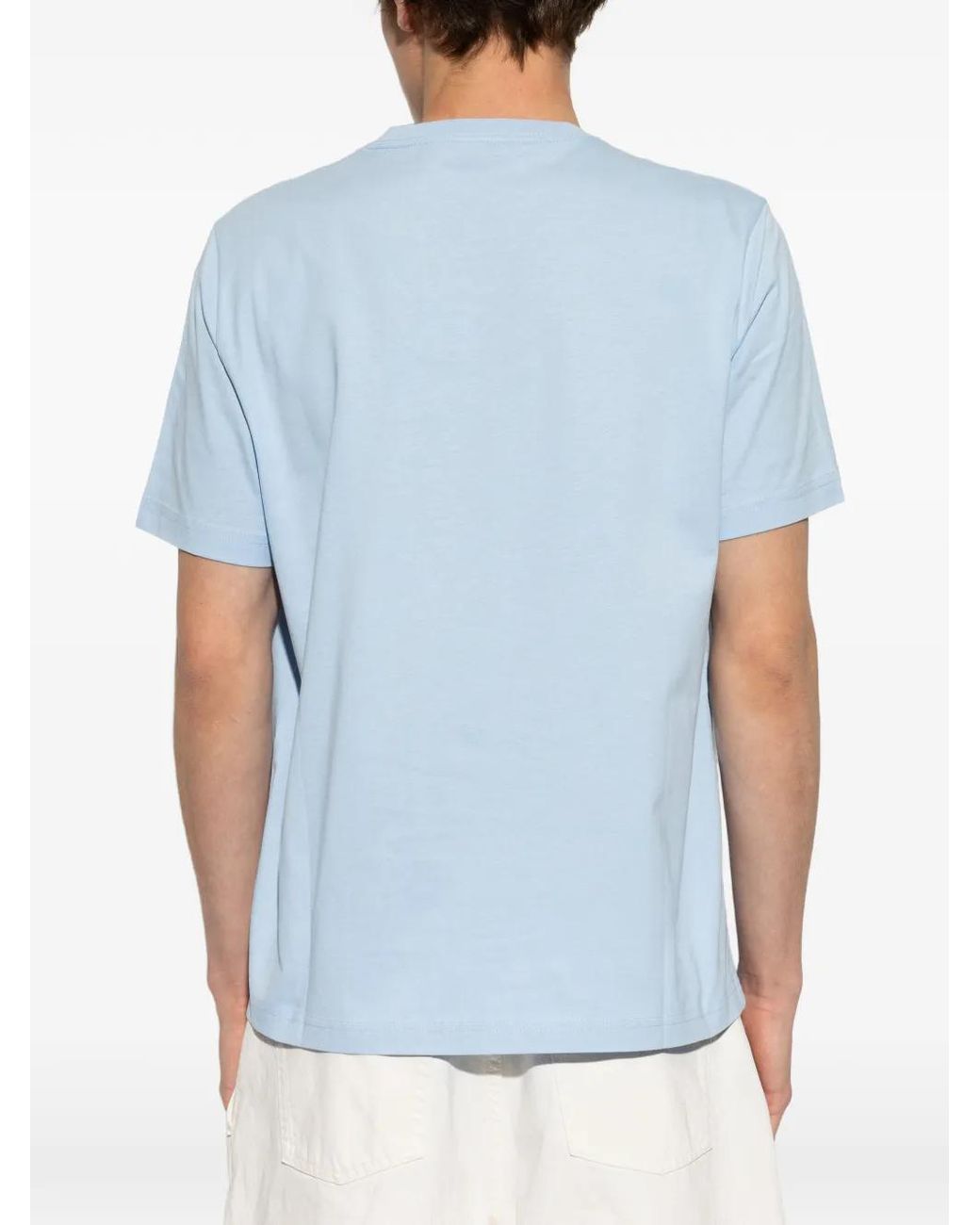 Paul Smith Blue Organic-Cotton 'Patch Zebra' T-Shirt for men