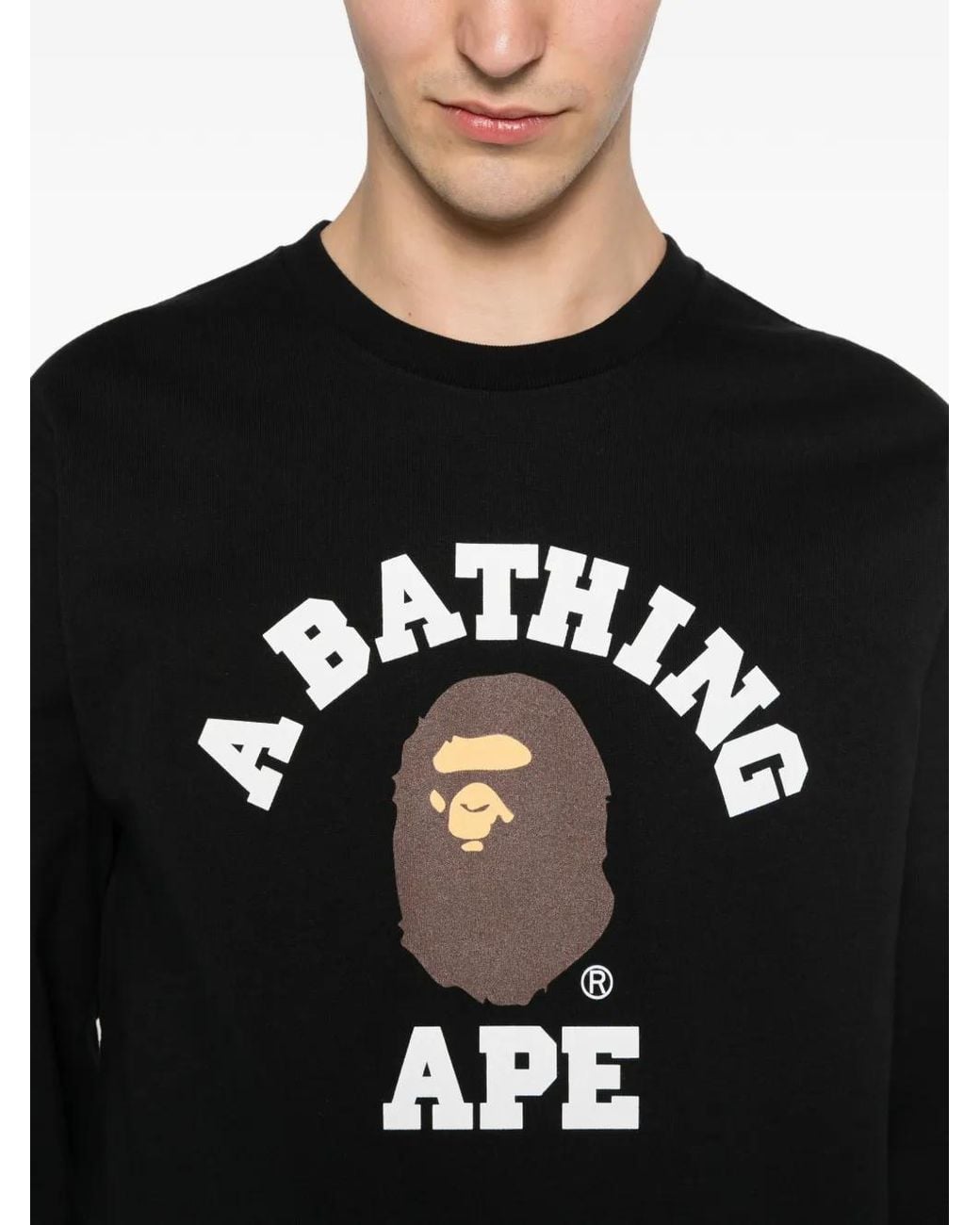A Bathing Ape Black Long-Sleeve Sweatshirt for men