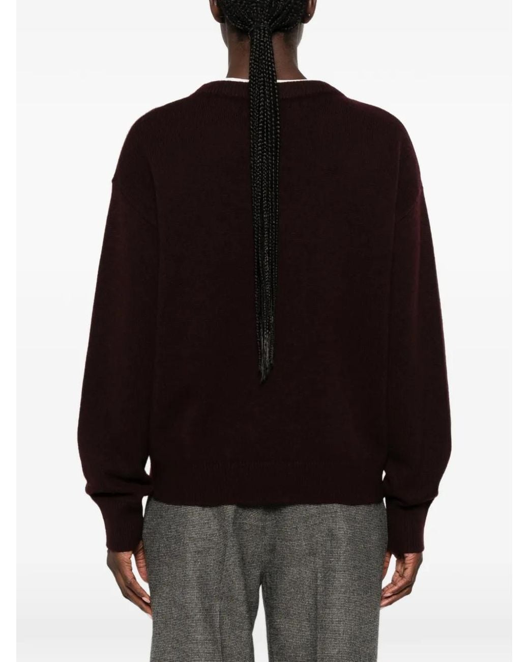 Sandro Brown V-Neck Sweater