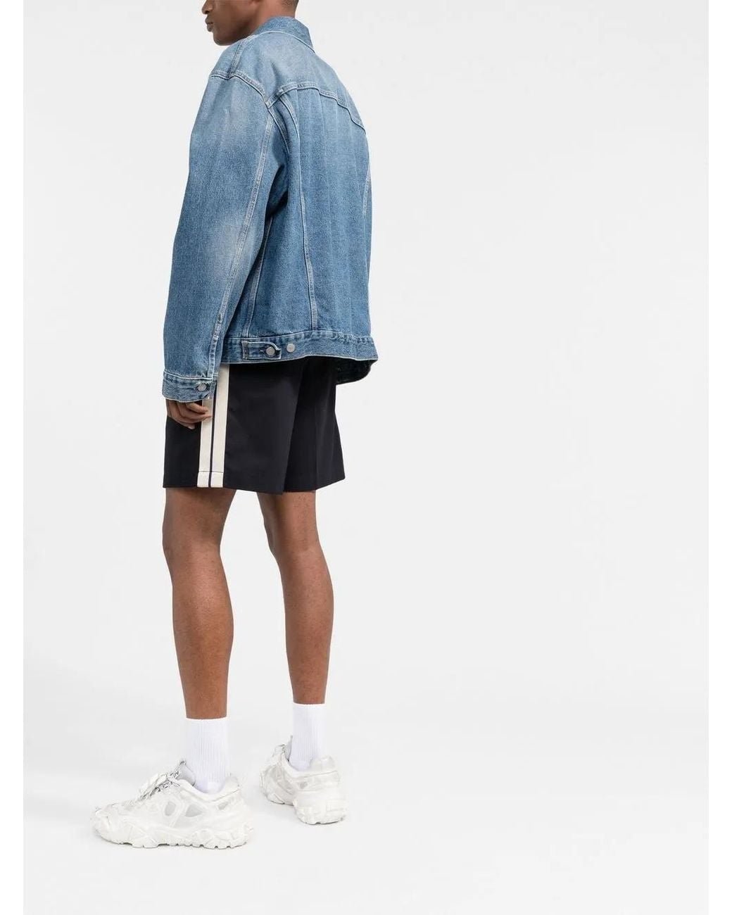 Palm Angels Blue Drawstring Tailored Shorts for men