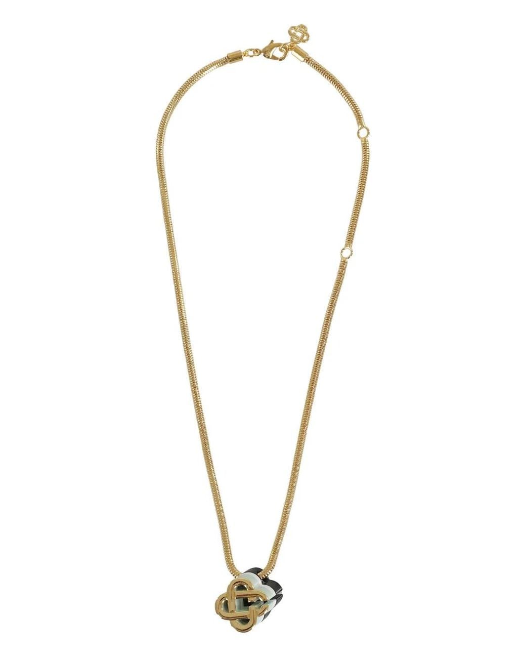 Casablanca Metallic Logo-Pendant Necklace