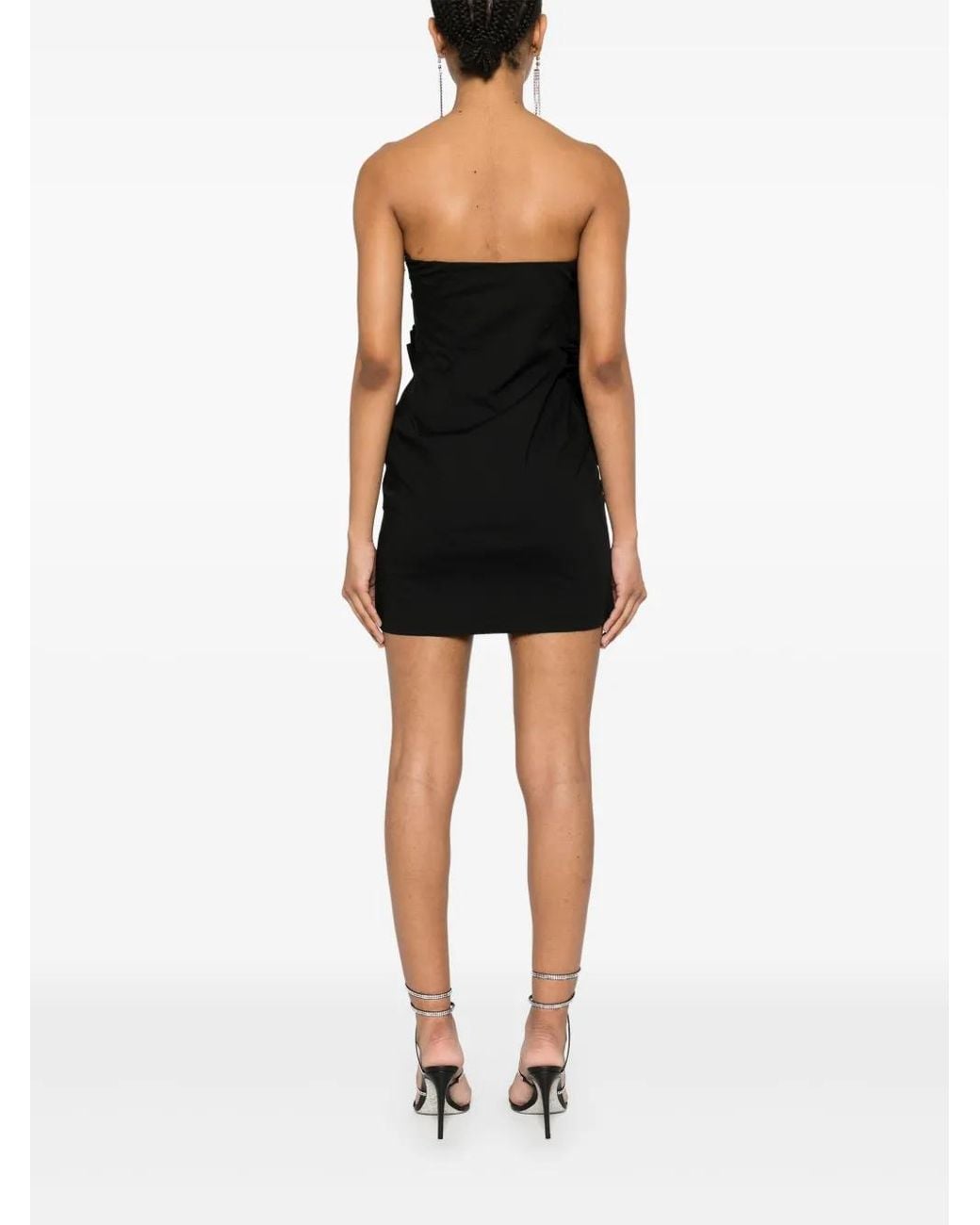 ROTATE BIRGER CHRISTENSEN Black Floral-Appliqué Mini Dress