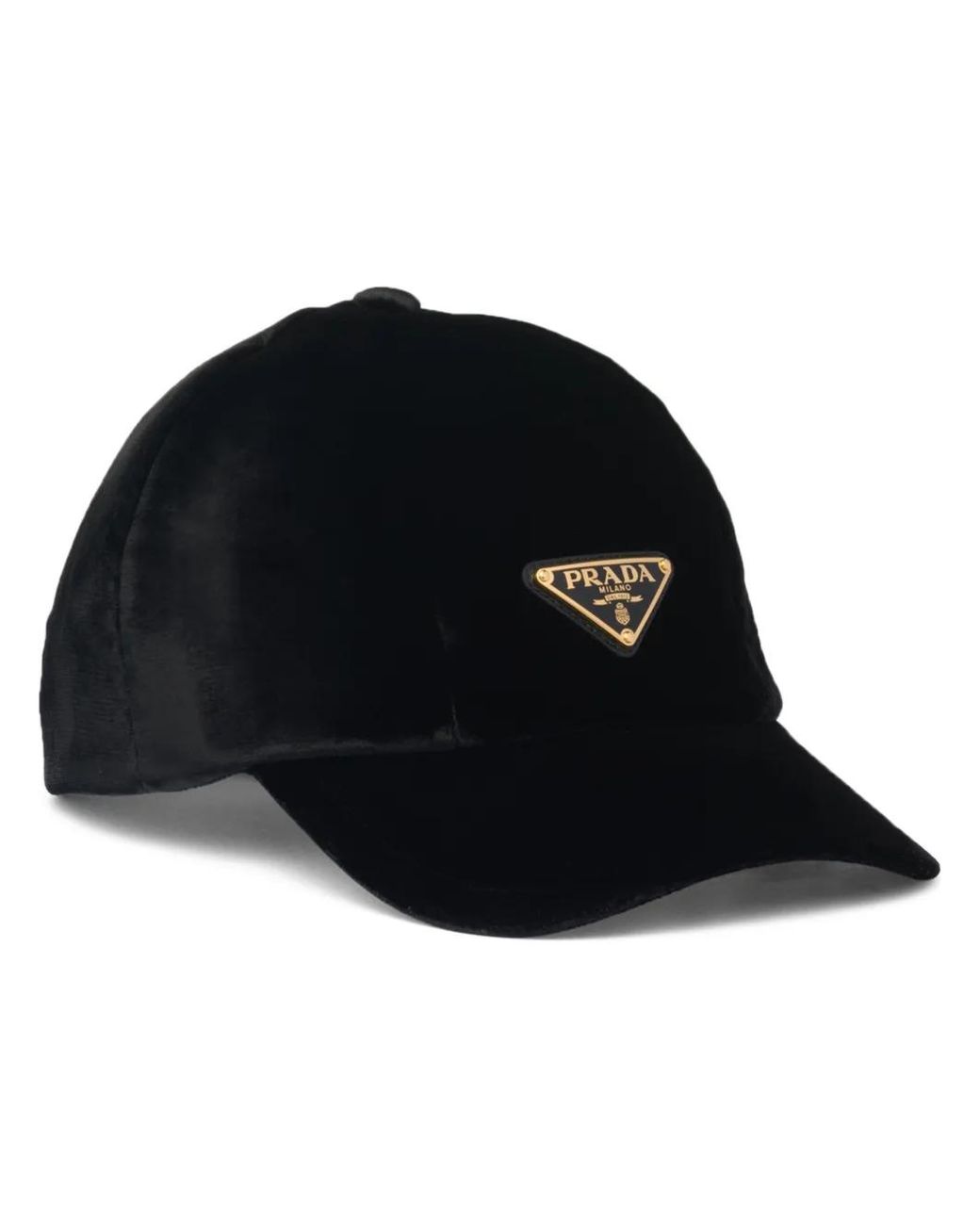 Prada Black Baseballkappe Aus Samt, Damen, Größe