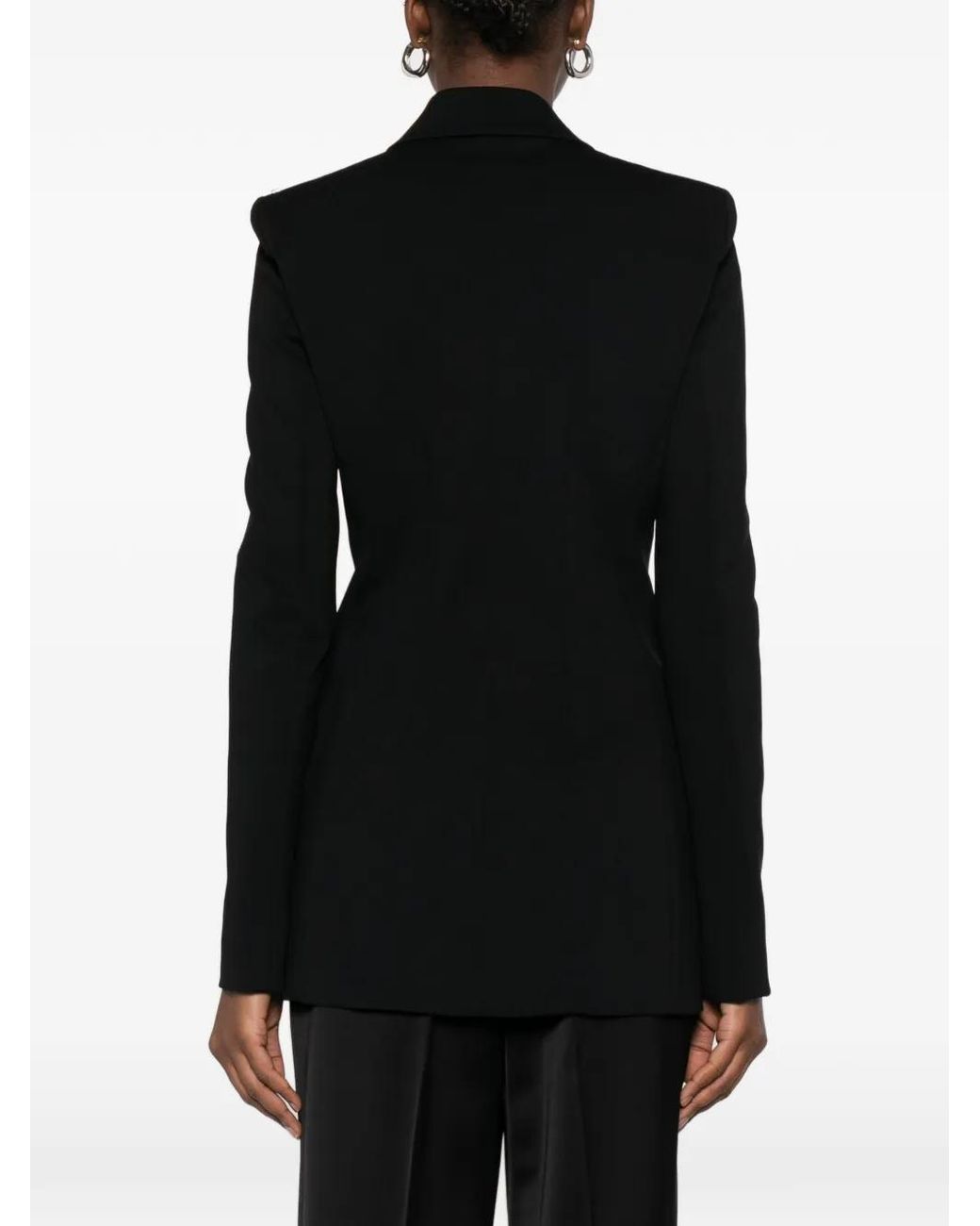 Sportmax Black Double-Breasted Fitted Jacket