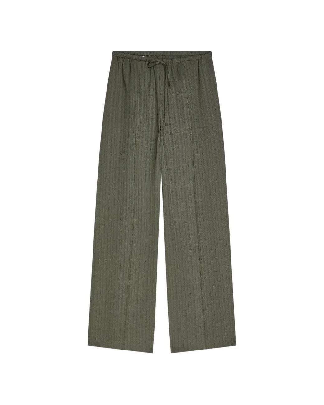 Dries Van Noten Green Elasticated Viscose Trousers