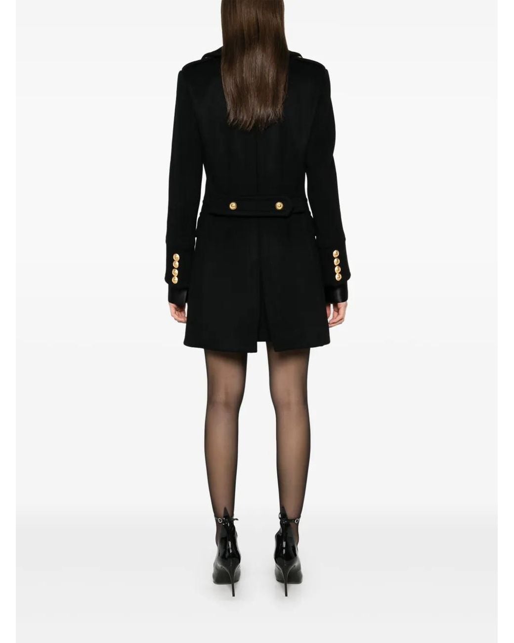 Tom Ford Black Wool Peacoat