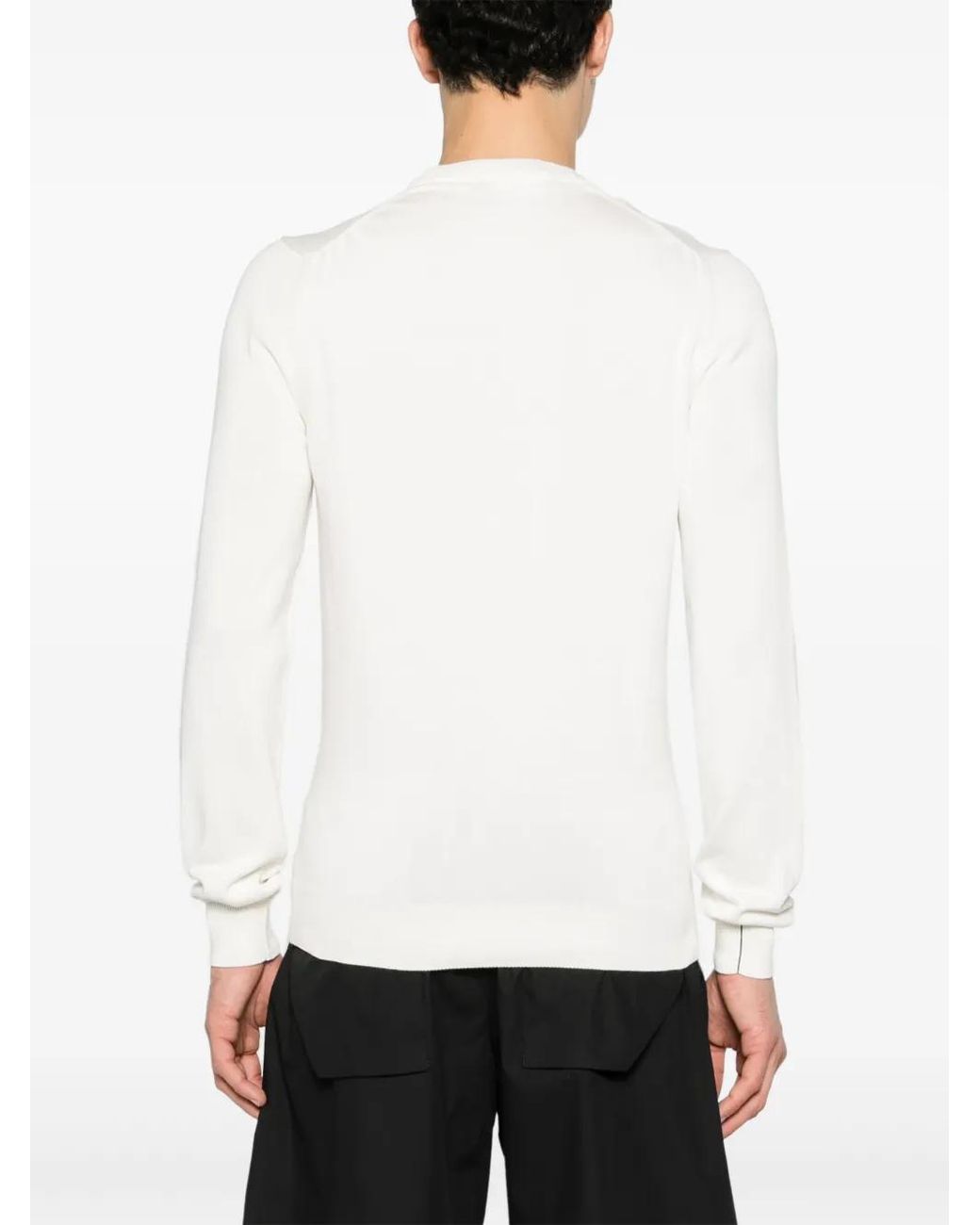 Lacoste Ribgebreide Trui in het White voor heren