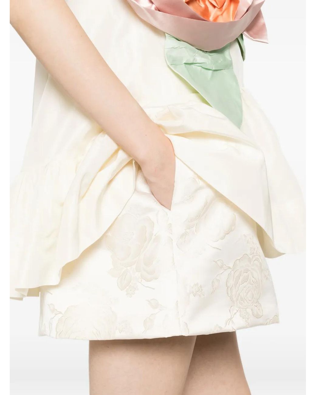 Simone Rocha White Short À Taille Élastiquée