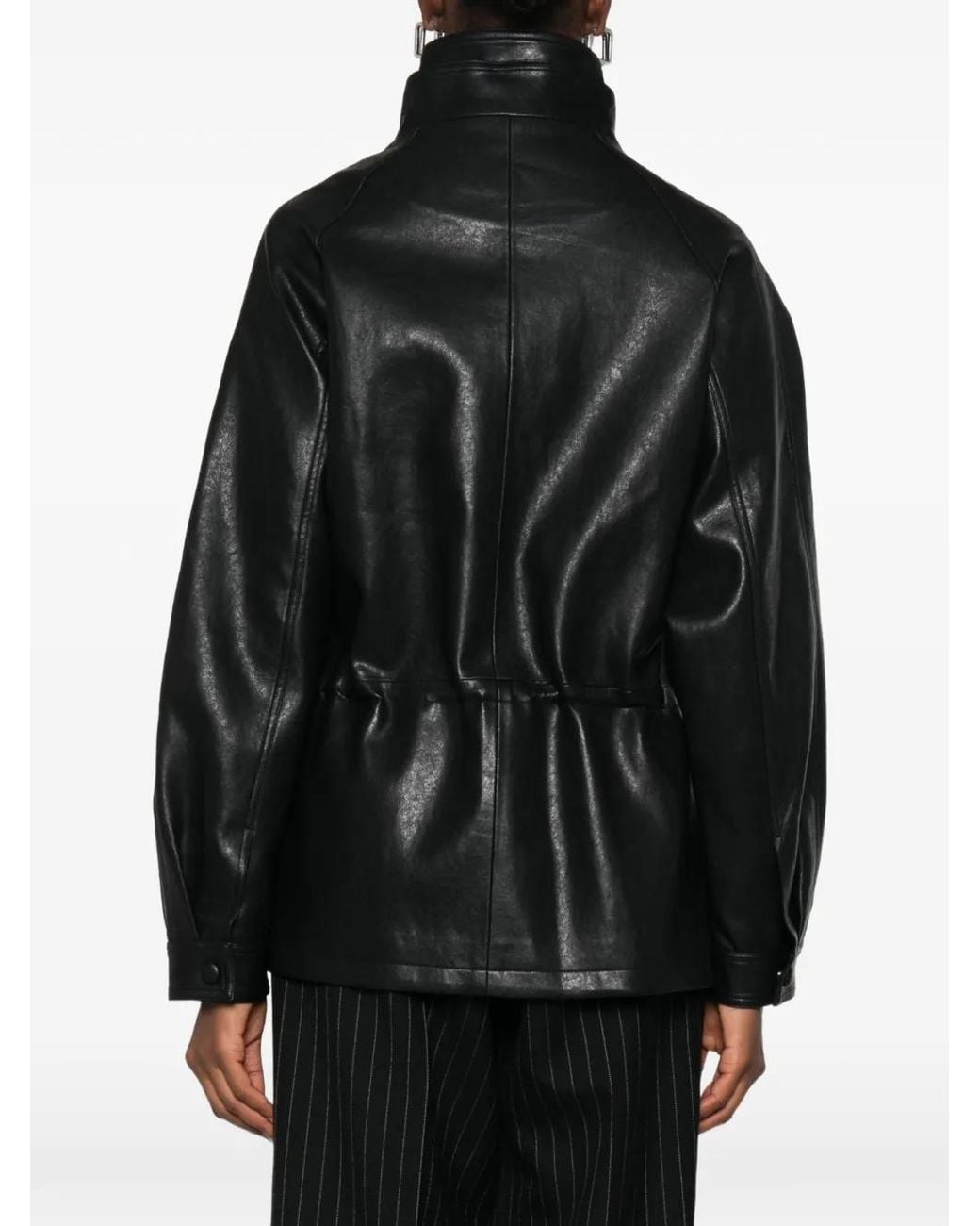 ELEH Black Veste Croisée En Cuir Artificiel