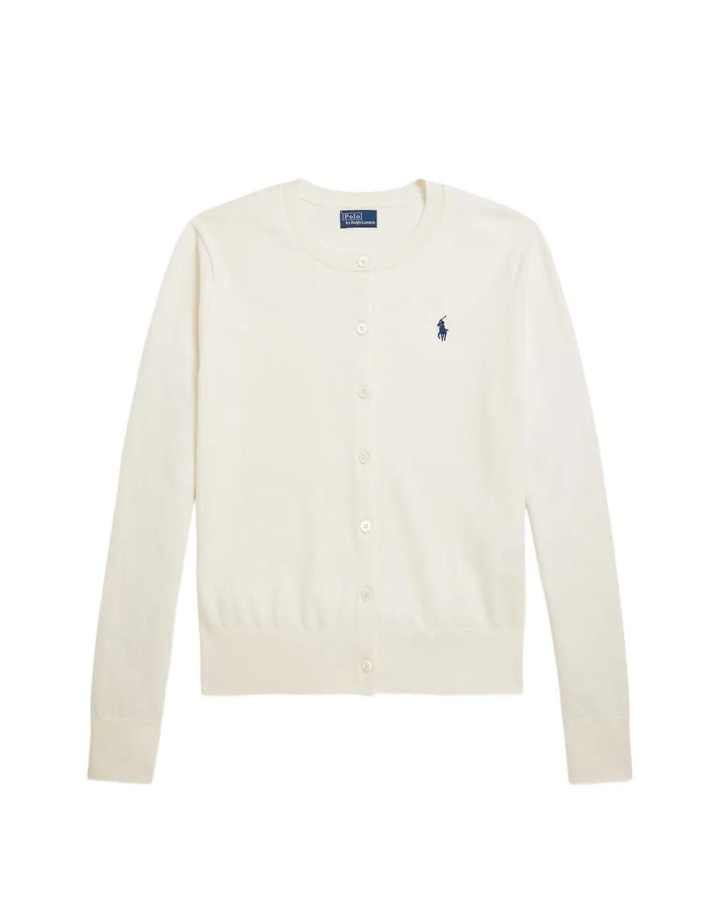 Polo Ralph Lauren White Cardigan À Boutonnière