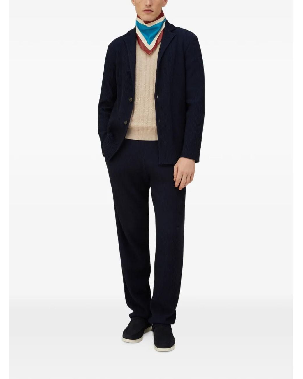 RETORI Blue Knitted Blazer for men