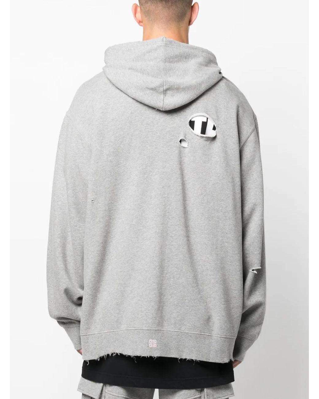 Givenchy Gray Cotton Hoodie for men