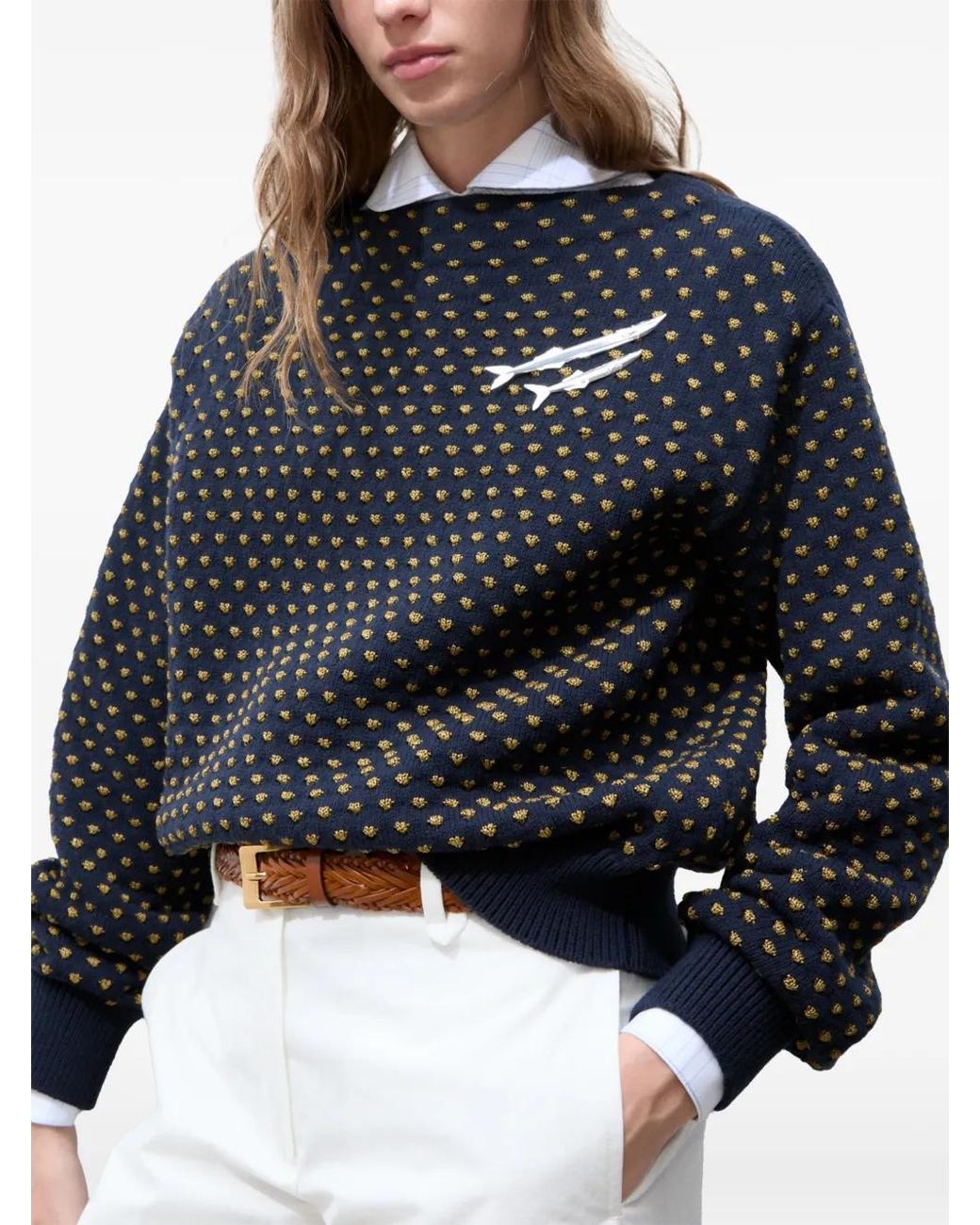 Tory Burch Blue Wool Sweater