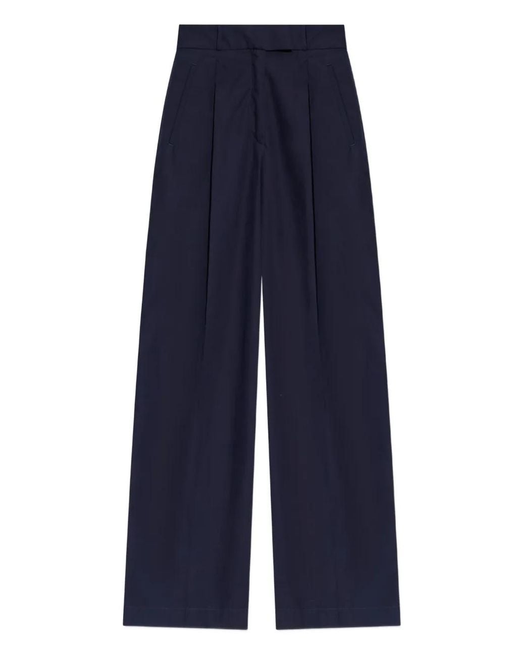 A.P.C. Blue Veronica Pleated Cotton Trousers Clothing