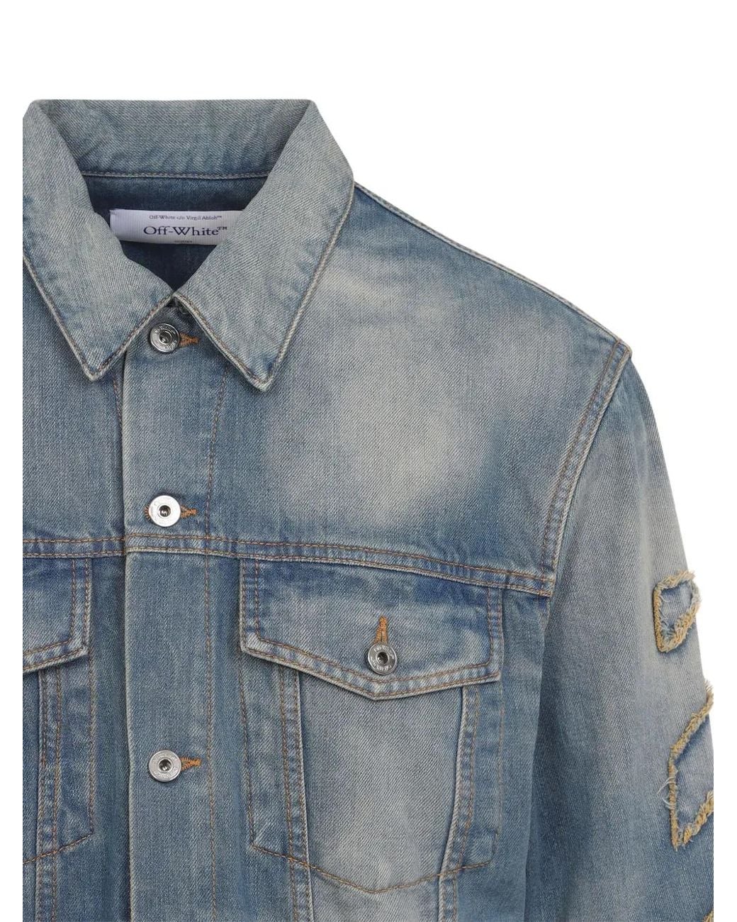 Off-White c/o Virgil Abloh Blue "Diag Raw Patch" Jacket for men