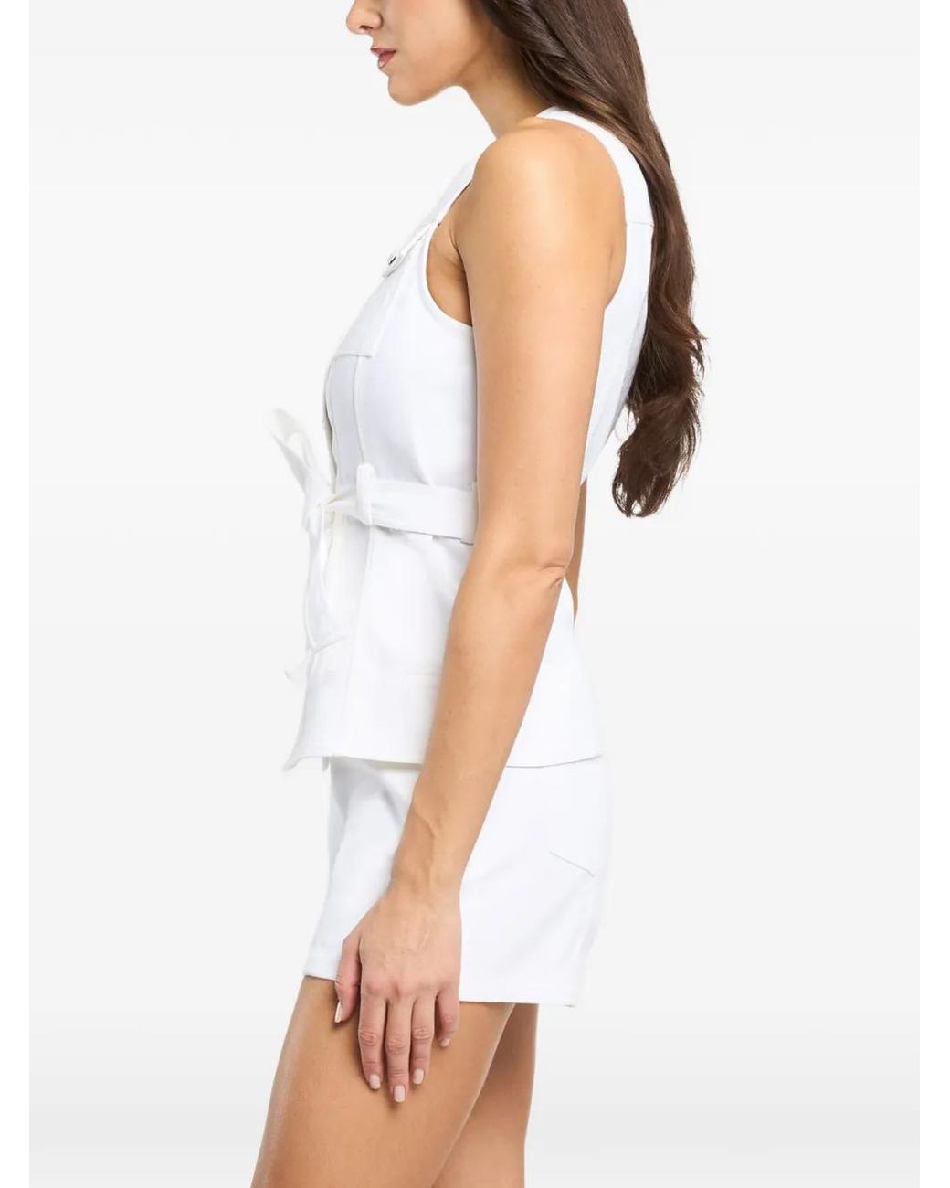 Haut Boutonné À Taille Ceinturée Cinq À Sept en coloris White