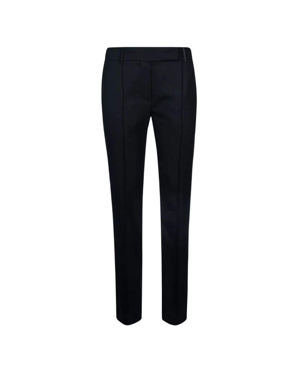 Brunello Cucinelli Blue Pressed-Crease Tailored Trousers