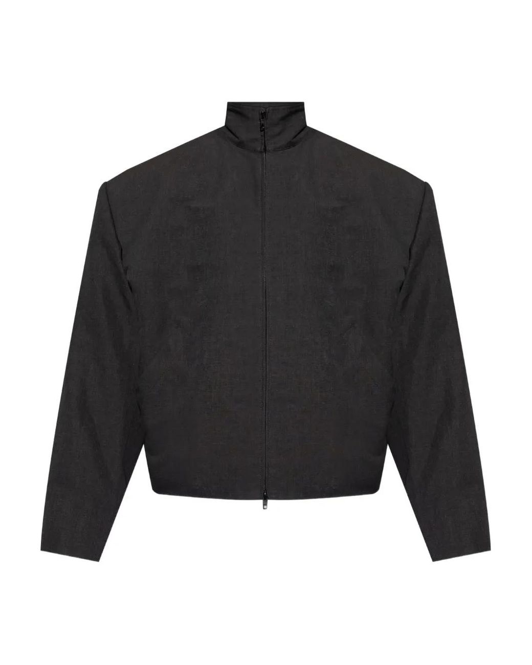 Balenciaga Black Padded-Shoulder Zip-Up Jacket