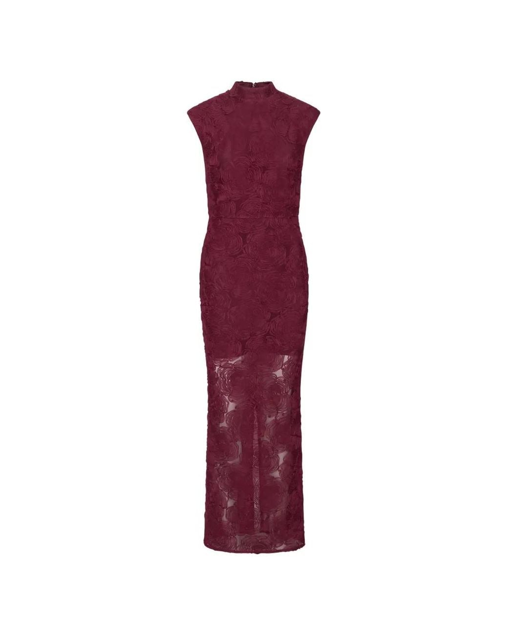 ROTATE BIRGER CHRISTENSEN Red High Neck Mini Dress With Back Zip Closure