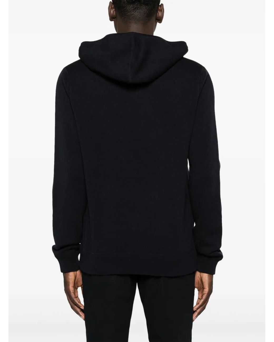 Dolce & Gabbana Blue Logo-Plaque Knitted Hoodie for men