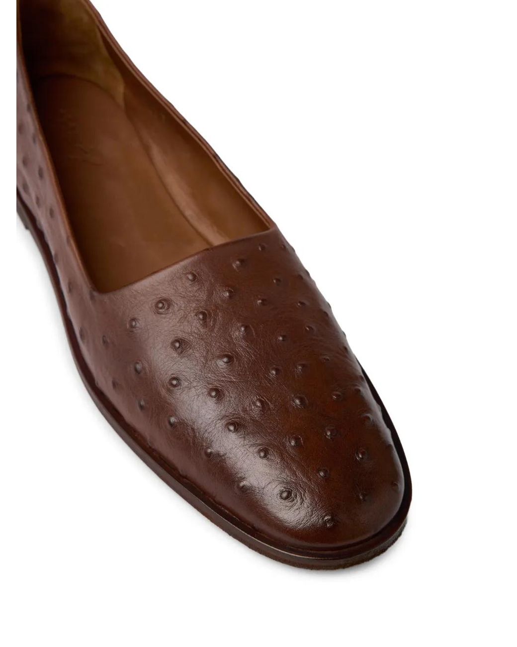 Marsèll Brown Mocassins Stesa En Cuir À Effet Autruche