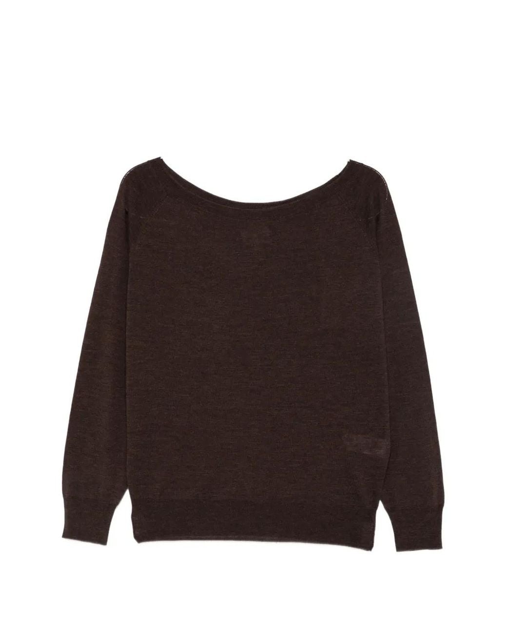 Mc2 Saint Barth Brown Boat-Neck Raglan-Sleeve T-Shirt