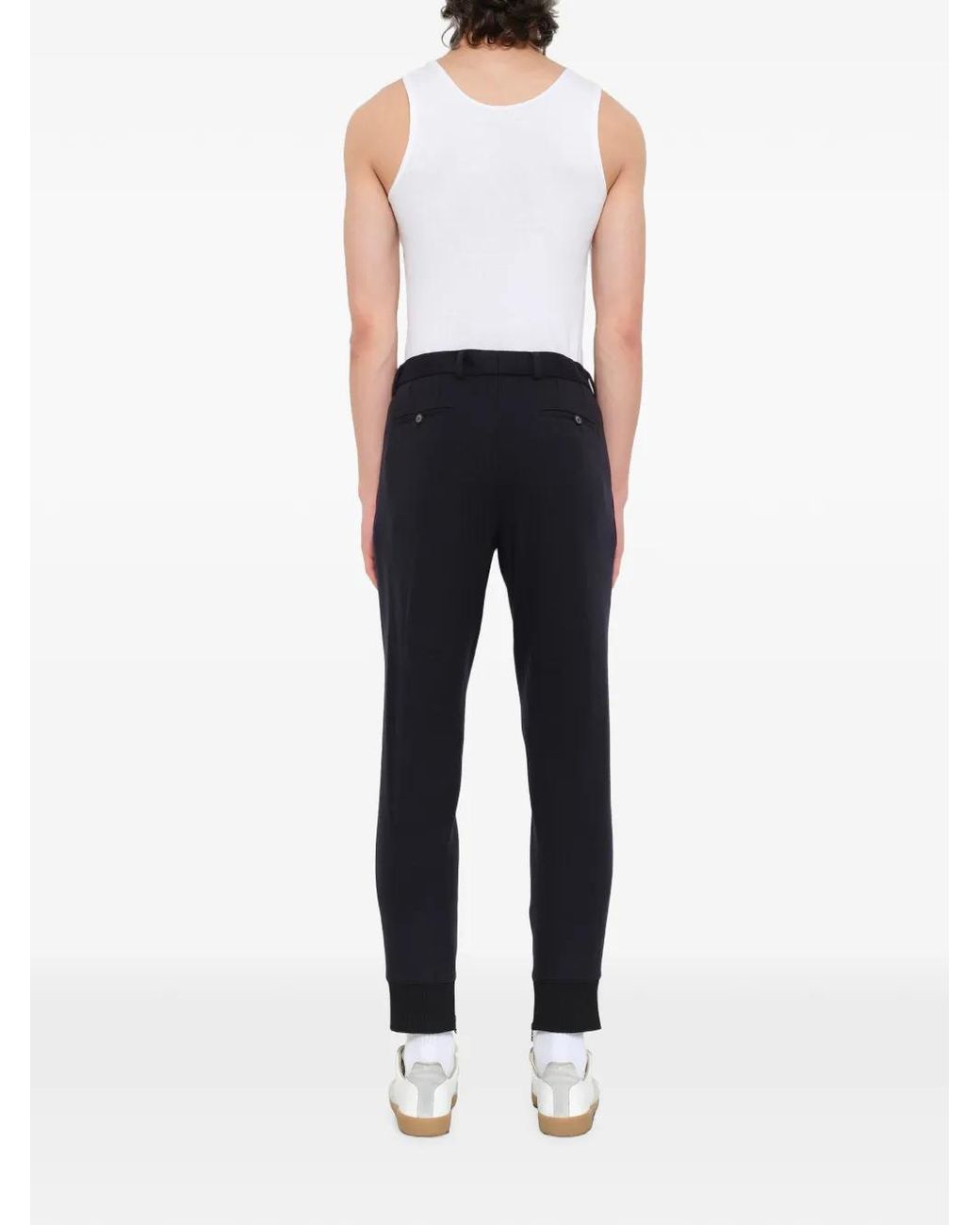 Lanvin Black Ribbed-Cuff Track Pants for men