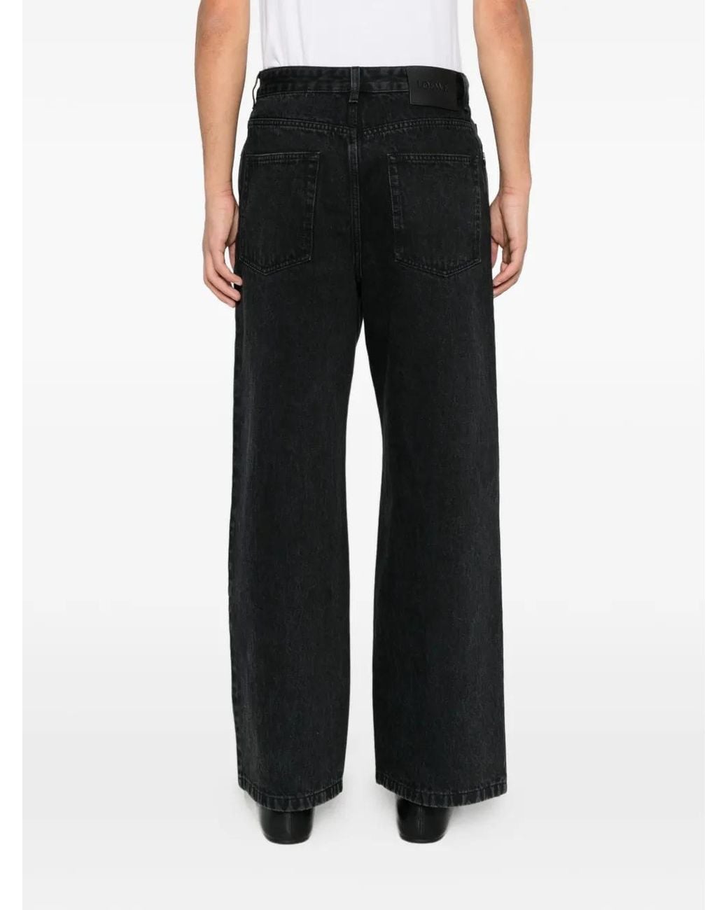Loewe White Anagram-Embroidered Jeans for men