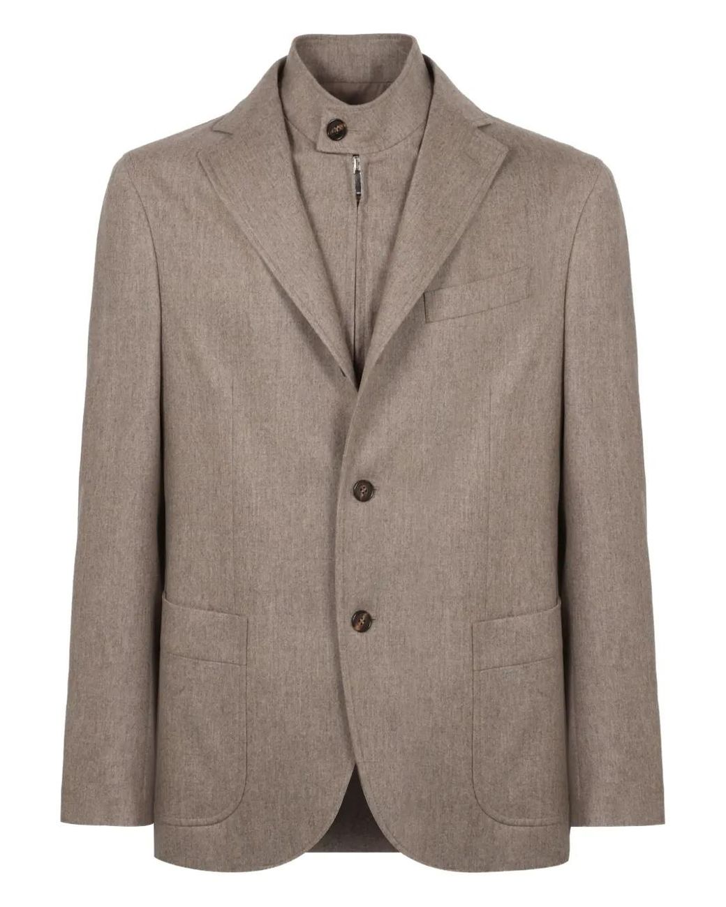 Slowear Brown Double-Breasted Lapel Blazer for men