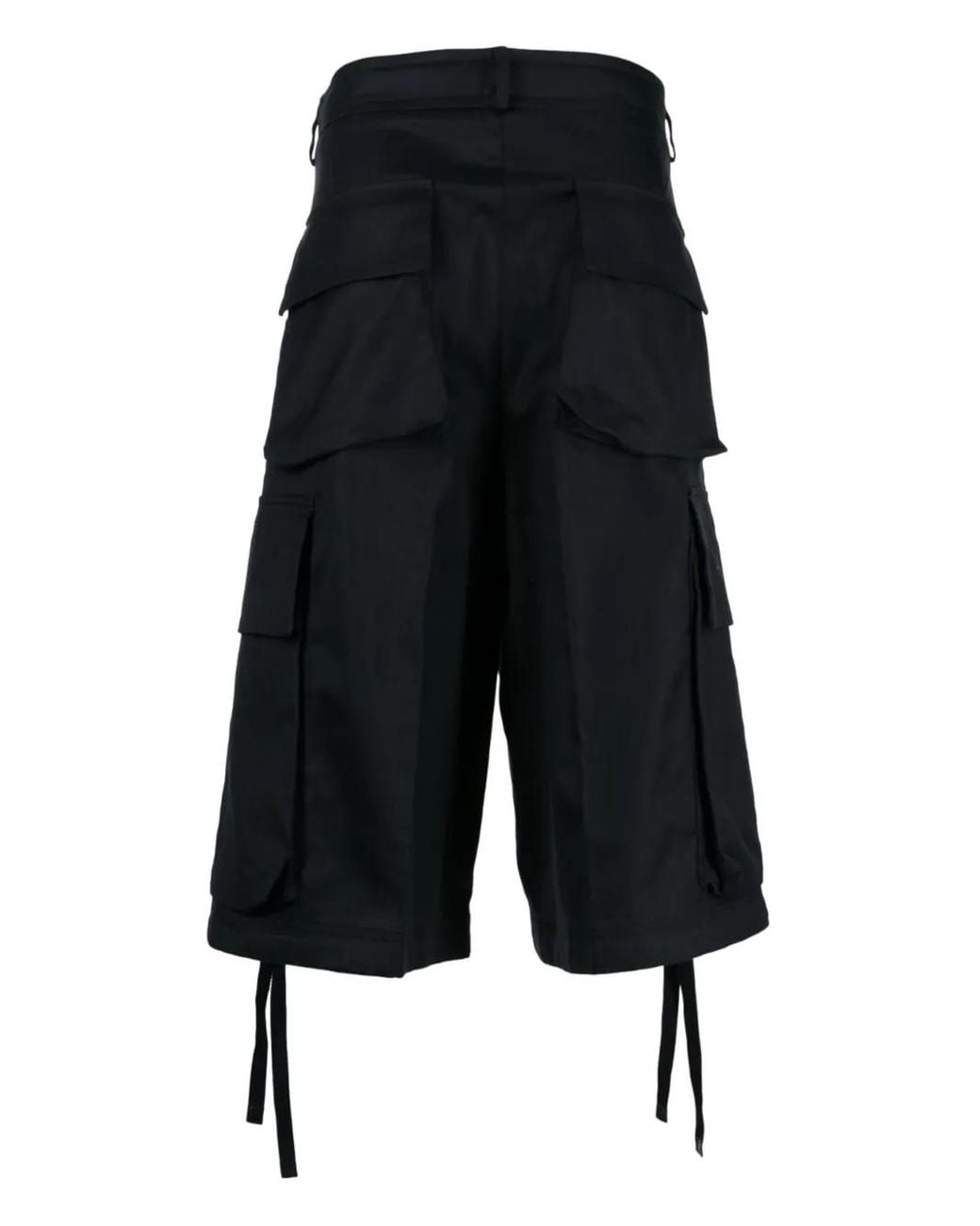 Moncler Black Drop-Crotch Shorts for men