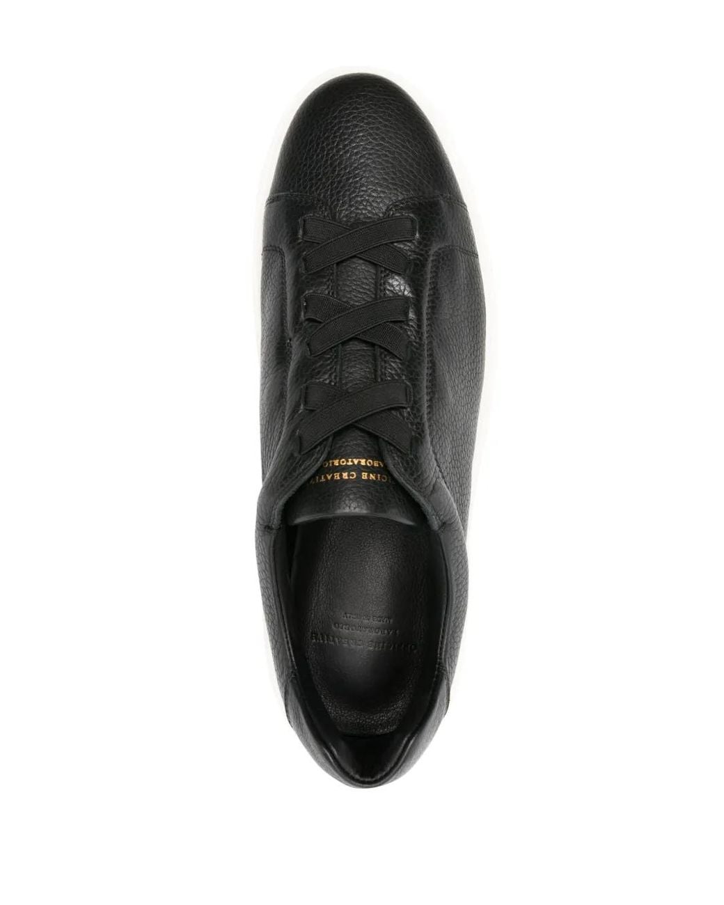Officine Creative Black Slouch 001 Leather Sneakers for men