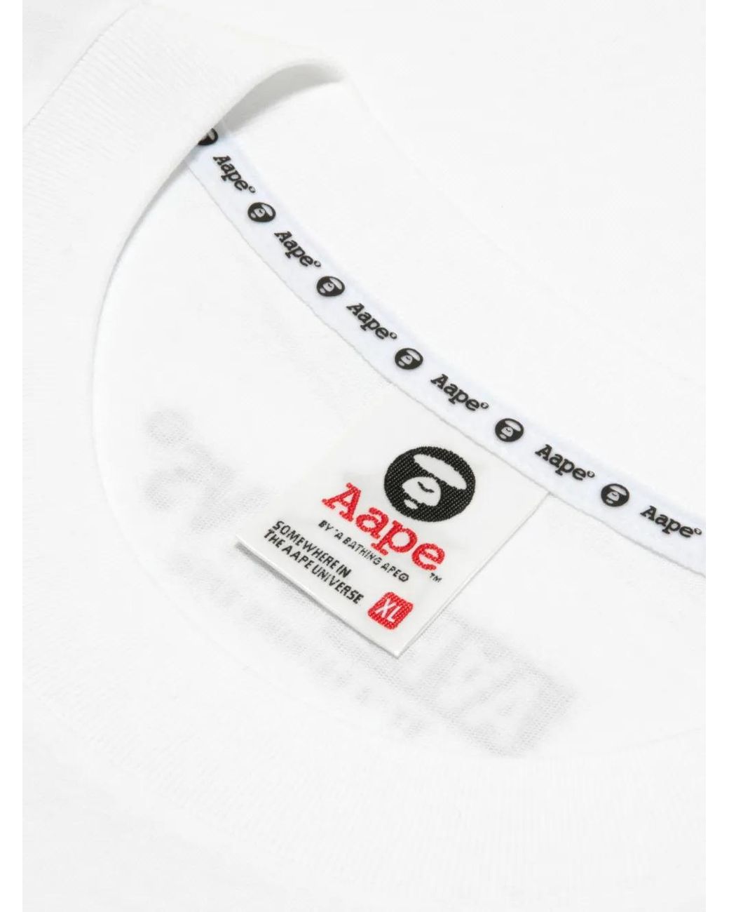 Aape By A Bathing Ape White Logo T-Shirt for men