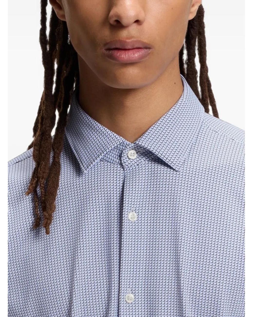 HUGO Blue Patterned Shirt for men