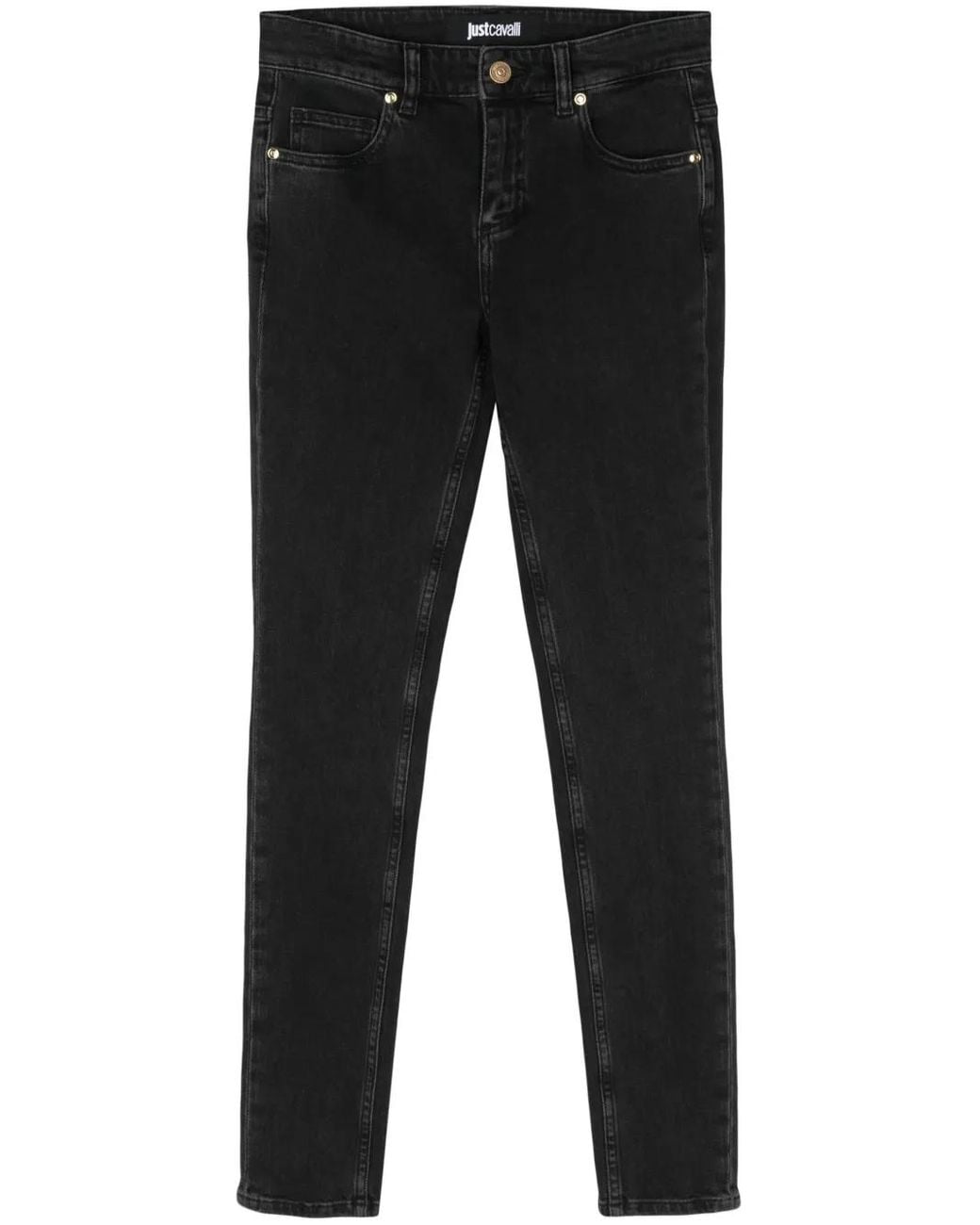 Just Cavalli Black Fringed Detail Skinny Jeans