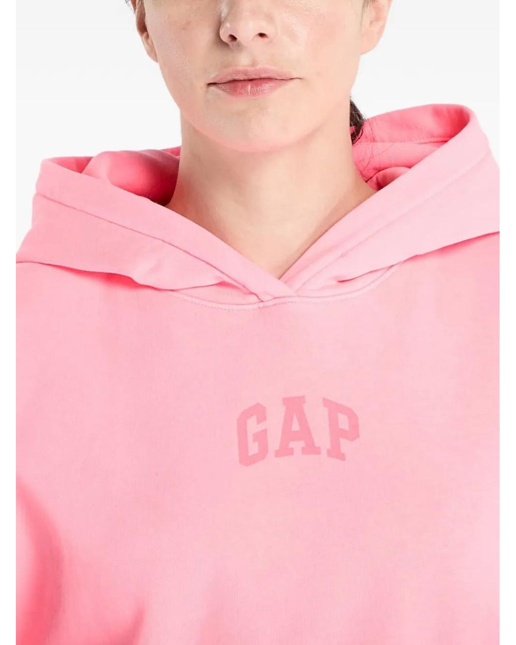 Gap Pink Logo-Detail Long-Sleeve Hoodie