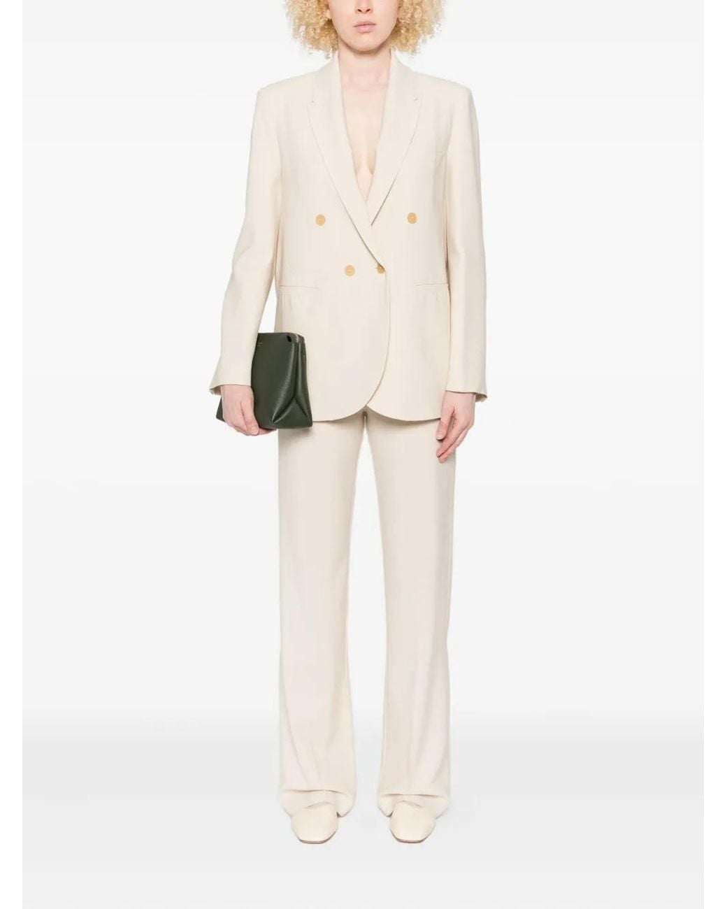Forte_forte White Wool Viscose Twill Regular Jacket