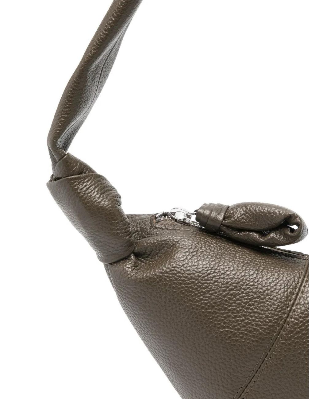 Lemaire Gray Croissant Small Leather Shoulder Bag