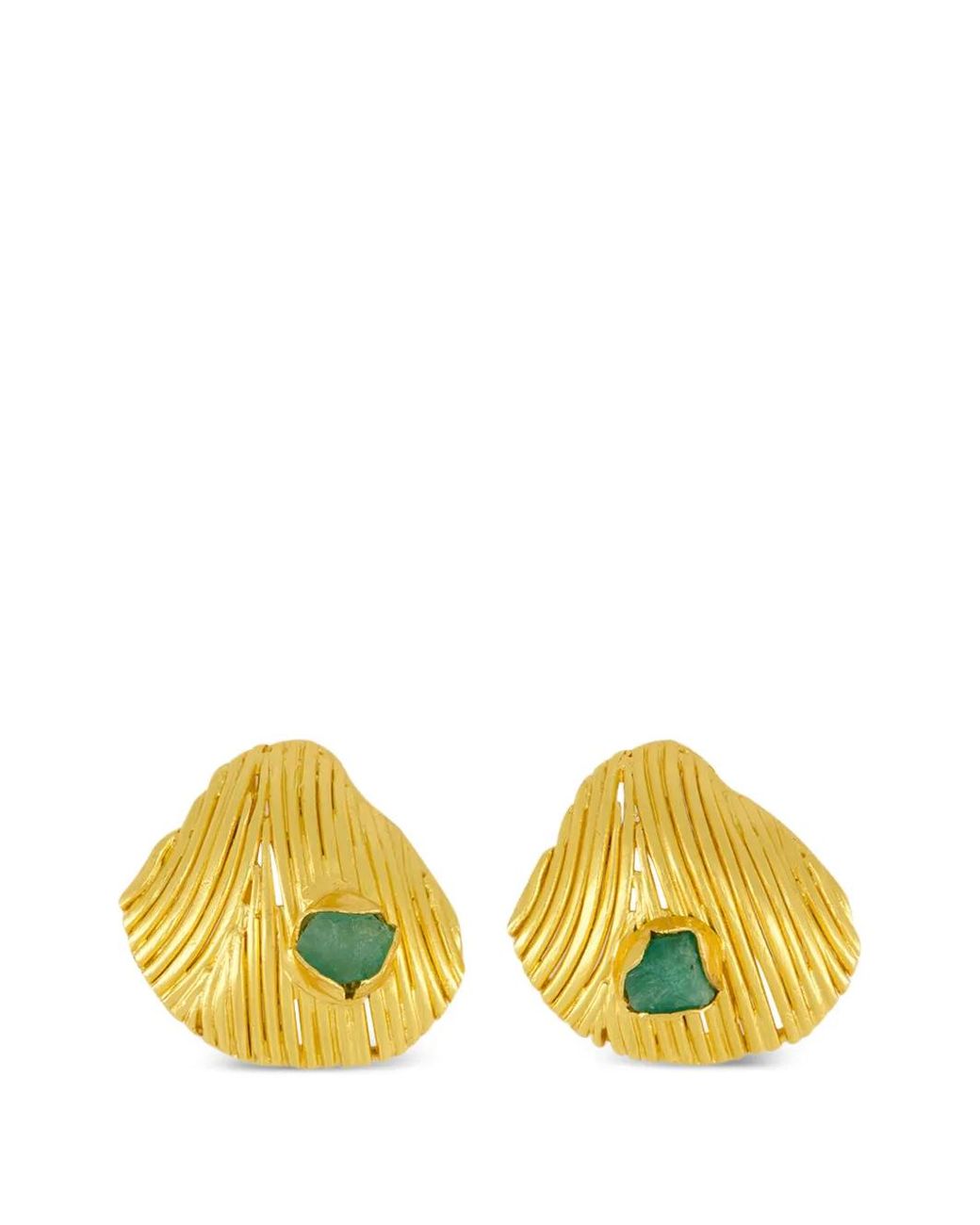 FENOMENA Yellow Emerald Shell-Motif Earrings