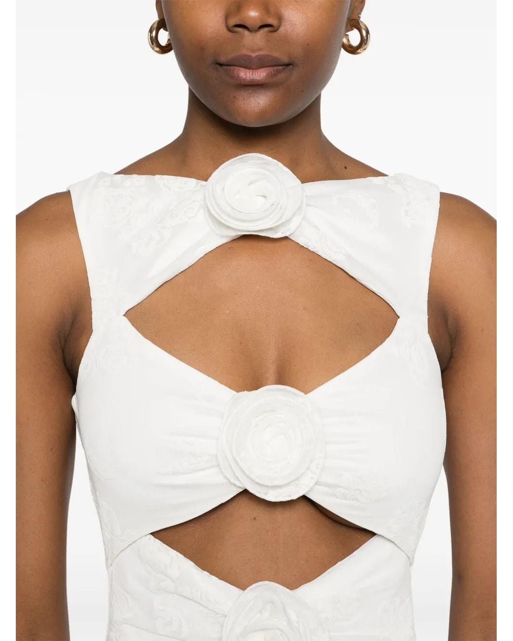 Nissa Jurk Met Bloemenpatch in het White