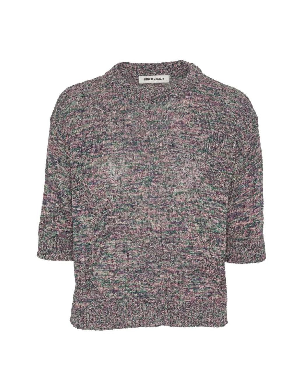 Henrik Vibskov Gray Ribbed-Trim Sweater