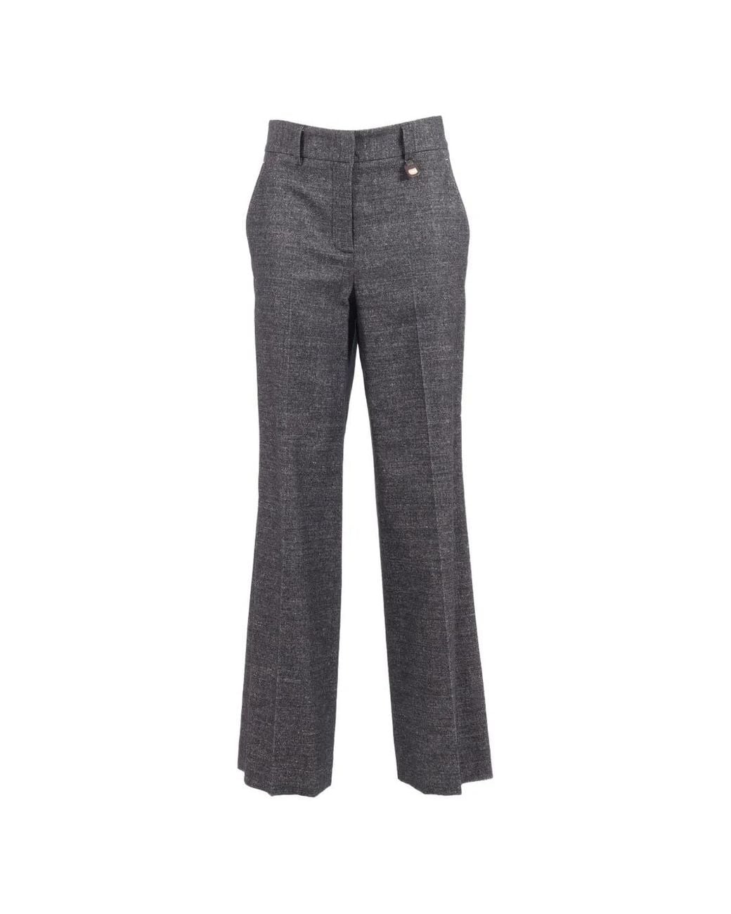 Lorena Antoniazzi Gray Straight-Leg Trousers