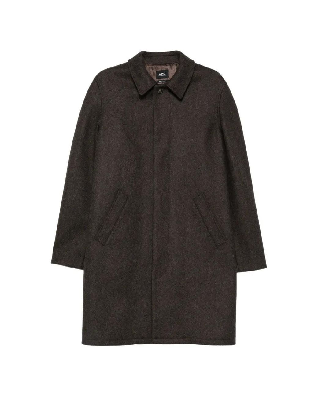 A.P.C. Black Raglan-Sleeve Button-Up Coat for men