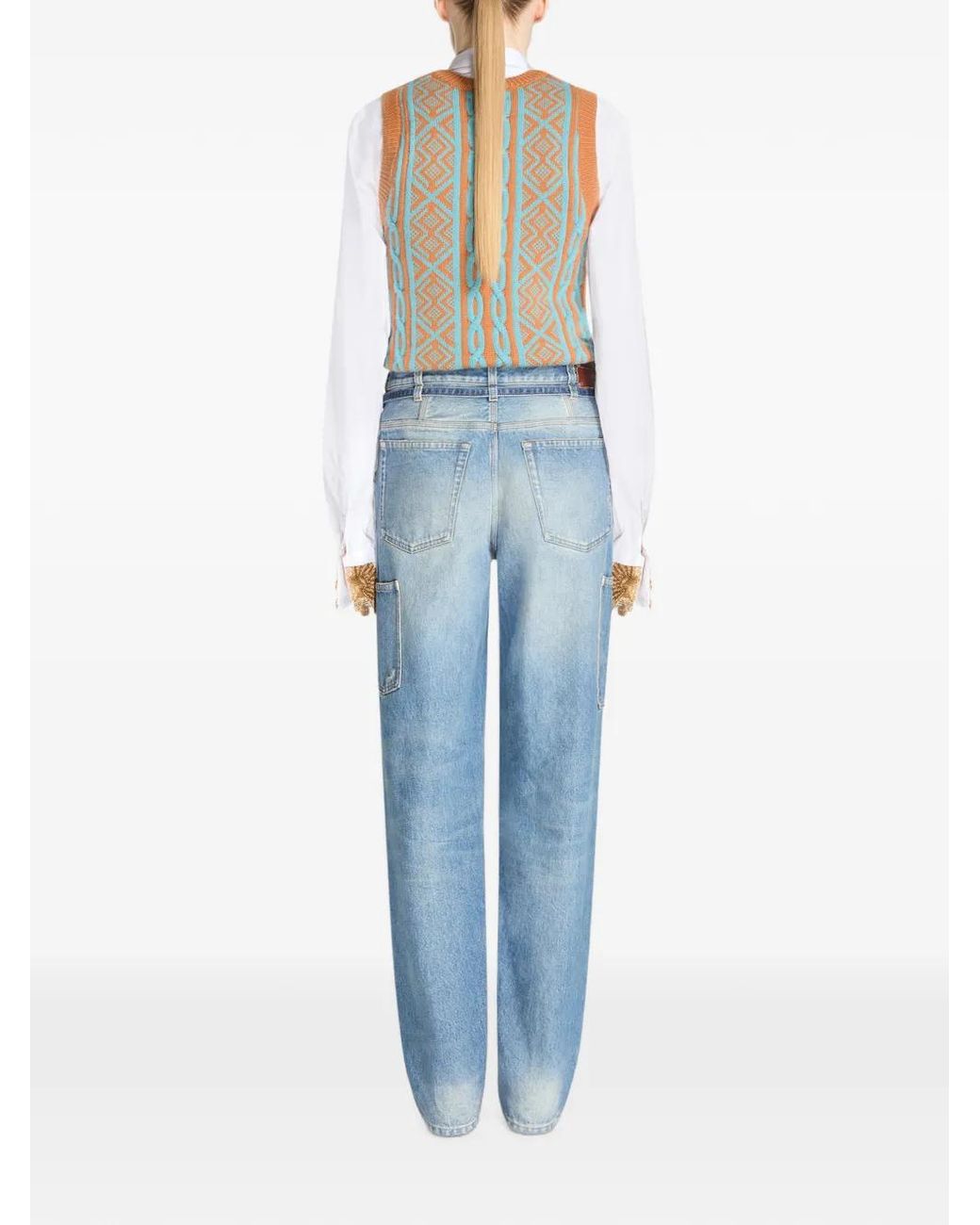 Dries Van Noten Gray Jacquard Wool Top