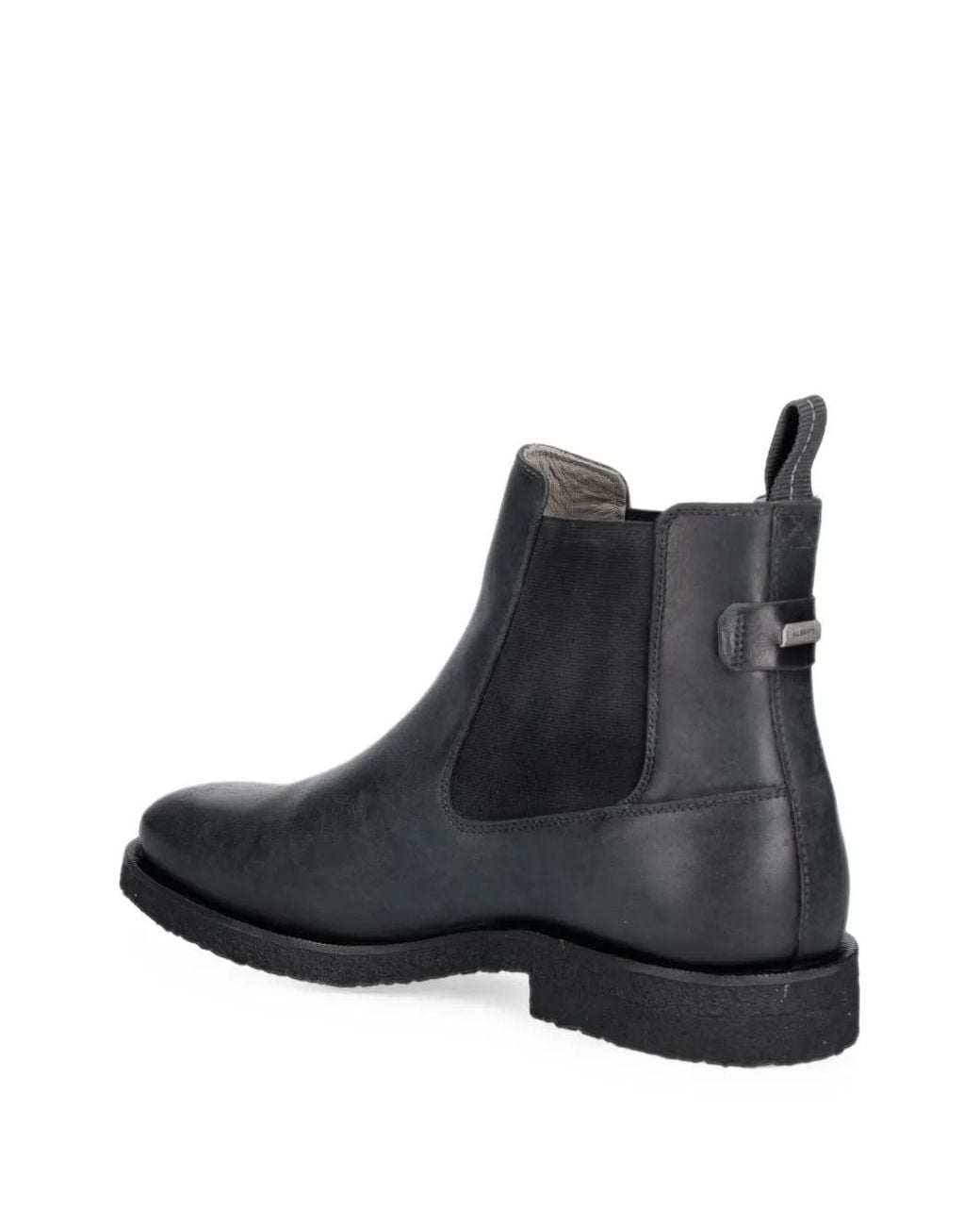 AllSaints Black Elasticated-Side Leather Boots for men
